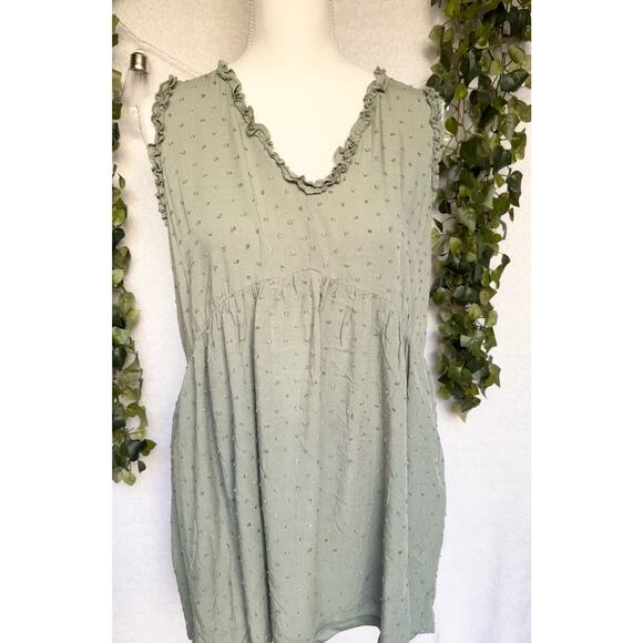 Staccato Sage Green Rayon Lined Mini Babydoll Dress with Pockets Women's Large - Picture 2 of 11